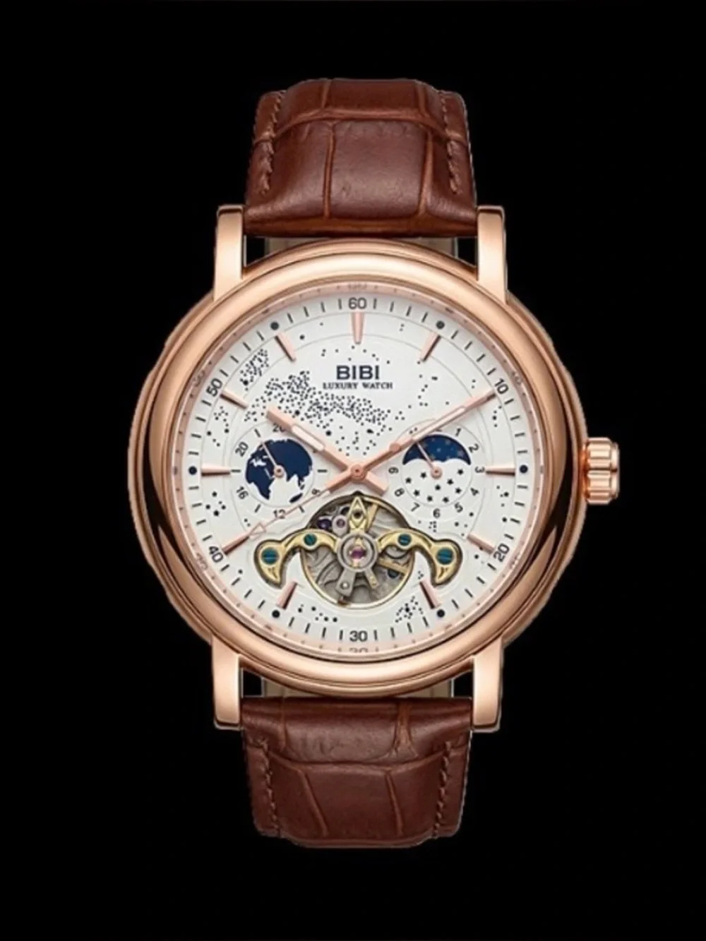 BIBI Automatic Gold Leather Watch